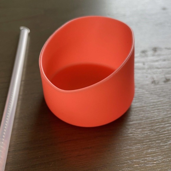 Straw Lid Boot Straws 12-24oz for Wide Mouth Insulated Water Bottle Peach Orange - Picture 6 of 6